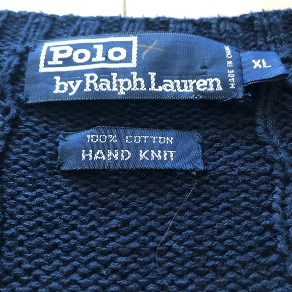 Vintage Polo Ralph Lauren Hand Knit 3D Cable Knit Argle Golf Sweater Size XL - Picture 9 of 11